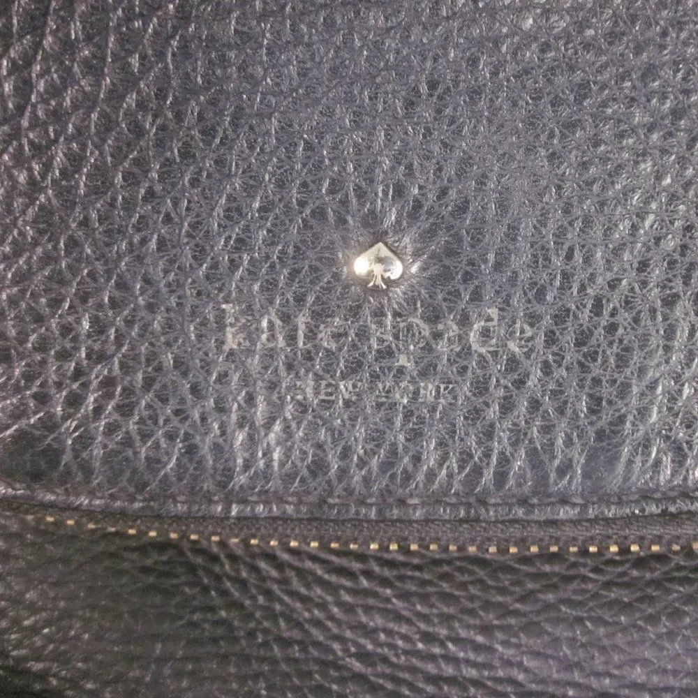 Kate Spade Black Pebbled Leather Purse Shoulder Bag Flap Top Bag